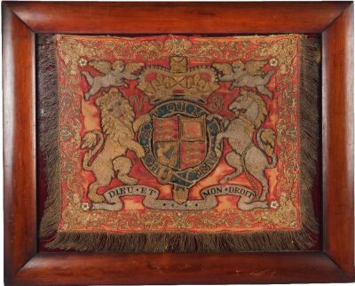 Rare Victorian Life Guards Regimental Trumpet Banner Circa 1860