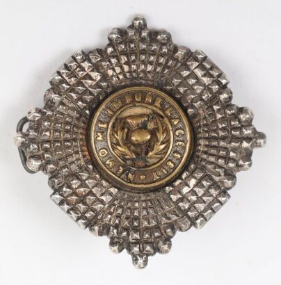 Hallmarked Silver Scots Guards Officers Forage Cap Badge