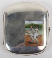 A silver and enamel import cigarette case, early 20th century