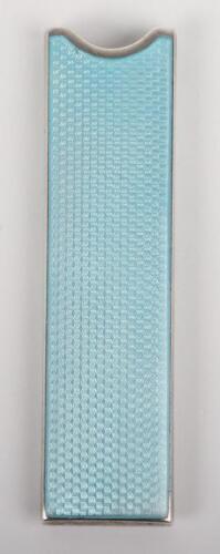 An import silver and enamel holder, Cohen & Charles, 1925