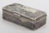 A Russian silver snuff box, marked HAG - 4