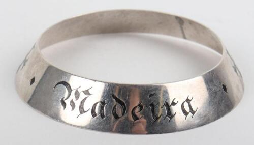 A Victorian round &lsquo;Madeira&rsquo; label, unmarked 19th century