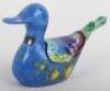 A rare Korean enamel and silver duck mustard pot, 98% silver