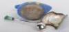 A rare Korean enamel and silver duck mustard pot, 98% silver - 6