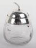 A Victorian silver and glass pot in the form of an apple, Birmingham 1896,