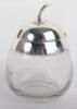 A Victorian silver and glass pot in the form of an apple, Birmingham 1896, - 2
