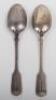 A pair of Victorian fiddle pattern dessert spoons, Chawner & Co, London 1845 - 2