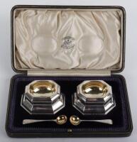 A set of two silver salts and spoons, John Aldwinckle & Thomas Slayter, London 1893