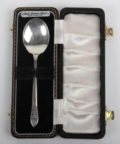 A silver spoon in case, Birmingham 1960,