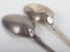 A pair of Victorian fiddle pattern dessert spoons, Chawner & Co, London 1845 - 5