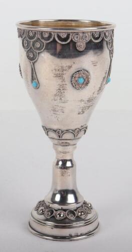 A Judaica Kiddish silver cup, Israel 925