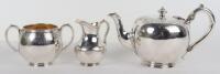 A Victorian three piece silver tea set, Hunt & Roskell, London 1870