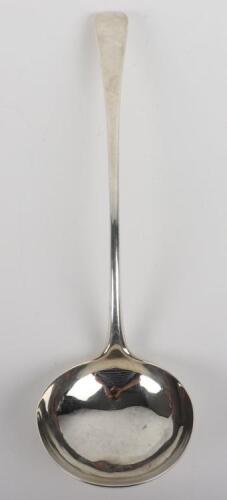 A George II Old English pattern silver sauce ladle, London 1753