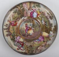 A 19th century Viennese enamel plate, c.1880