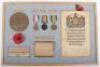 WW1 13th (Wirral) Battalion Cheshire Regiment 1916 Casualty Medal Trio & Plaque Group