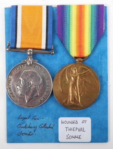 Great War Battle of the Somme Wounded Medal Pair Royal Fusiliers