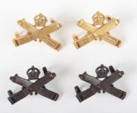 Fine Pair of Gilded Silver Machine Gun Corps Collar Badges