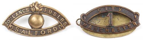 Scarce WW1 20th (Salford Pals) Lancashire Fusiliers Shoulder Title