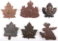 6x Canadian Mounted Rifles Regiments C.E.F Cap Badges