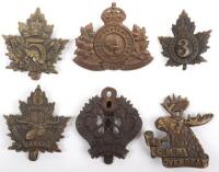 6x Canadian Mounted Rifles Regiments C.E.F Cap Badges