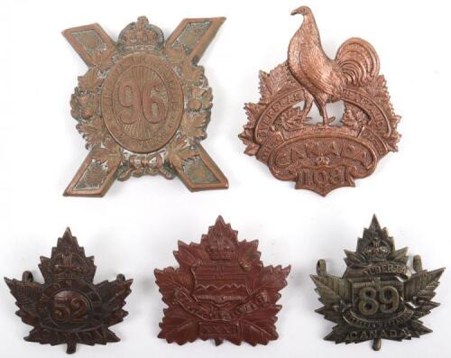 5x Canadian C.E.F Cap Badges