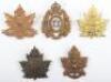5x Canadian C.E.F Cap Badges