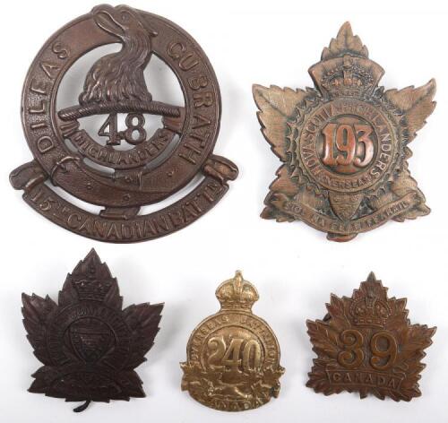 5x Canadian C.E.F Cap Badges