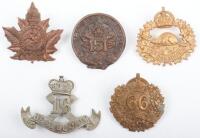 5x Canadian C.E.F Cap Badges