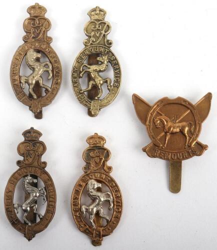 5x Army Remount Service Cap Badges