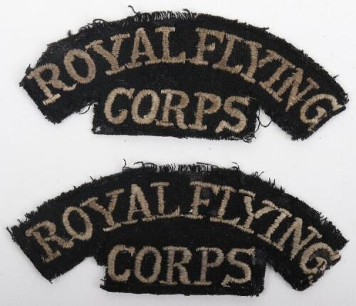 Pair of WW1 Royal Flying Corps (R.F.C) Other Ranks Cloth Shoulder Titles