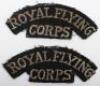 Pair of WW1 Royal Flying Corps (R.F.C) Other Ranks Cloth Shoulder Titles