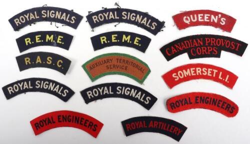 WW2 Printed Cloth Shoulder Titles