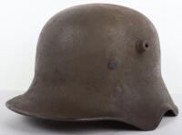 Rare Imperial German Model 1918 Ear Cut Out Steel Combat Helmet