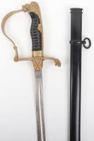 German Reichswehr / Third Reich Artillery Sword with Double Etched Blade by E & F Horster