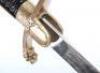 German Reichswehr / Third Reich Artillery Sword with Double Etched Blade by E & F Horster - 11