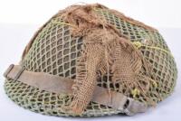 WW2 British Steel Combat Helmet with Camouflaged Net