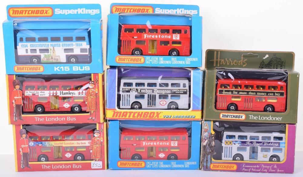 Eight Boxed Matchbox Superkings K15 Buses