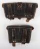2x WW2 German Black Leather Pebbled Rifle Ammunition Pouches - 2