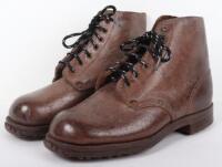 A Pair of German Brown Leather Studded Ankle Boots