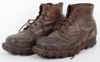 Pair of German Brown Leather Heavy Mountain Troopers Ankle Boots