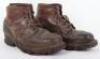 Pair of German Brown Leather Heavy Mountain Troopers Ankle Boots - 2
