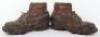 Pair of German Brown Leather Heavy Mountain Troopers Ankle Boots - 3