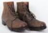 A Pair of German Brown / Black Leather Rough out Ankle Boots - 2
