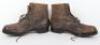 A Pair of German Brown / Black Leather Rough out Ankle Boots - 3