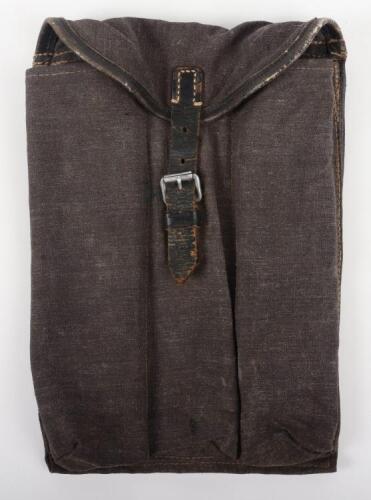 A WW2 German Blue Canvas 3 Compartment Ammunition Pouch
