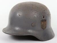 German Naval (Kriegsmarine) Shore Establishment Camouflaged Steel Combat Helmet