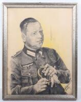 Framed Portrait of a German Army Administration (Sonderfuhrer) Officer