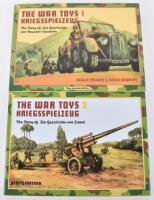 The War Toys Volume 1 – The Story of Die Geschichte von Haussen-Elastolin by Polaine & Hawkins, hardback, with dust jacket. Published by New Cavendish Books; The War Toys Volume 2 – Kriegsspielzeug The Story of Die Geschichte von Lineol by Fontana, hardba