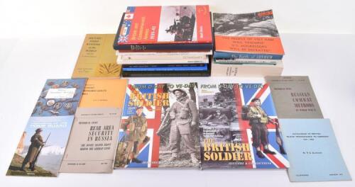 The British Soldier from D-Day to VE-Day Volume 1 by Bouchery; The British Soldier from D-Day to VE-Day Volume 2 by Bouchery; Badges and Uniforms of the Worlds Elite Forces by Ourari; plus others. Various conditions. (23 items)