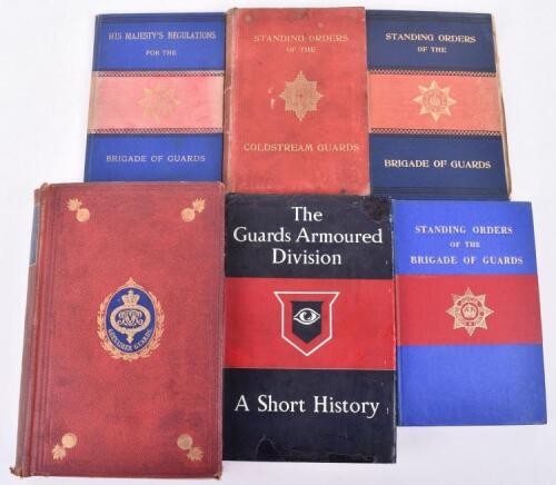 History of the Grenadier Guards Volume 1 by Lieut-Gen Sir F W Hamilton KGB; The Guards Armoured Division – A Short History by Verney; Standing Orders of the Coldstream Guards; Standing Orders of the Brigade of Guards 1952; plus others. Various conditions.